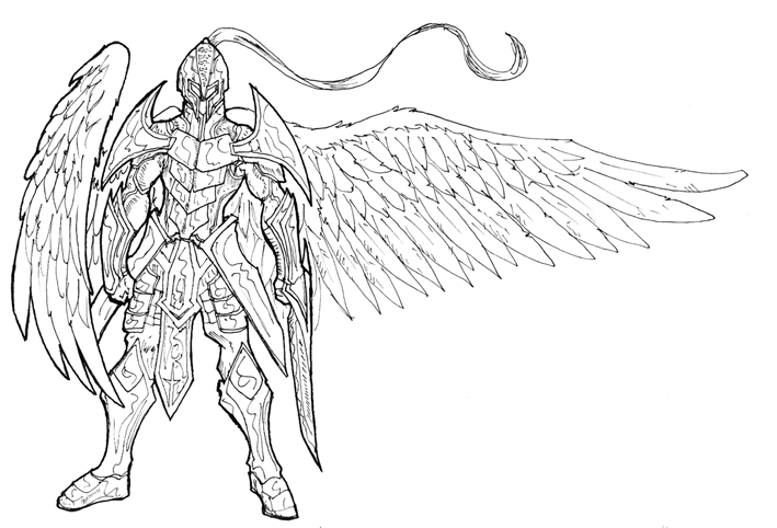 Angel con armadura